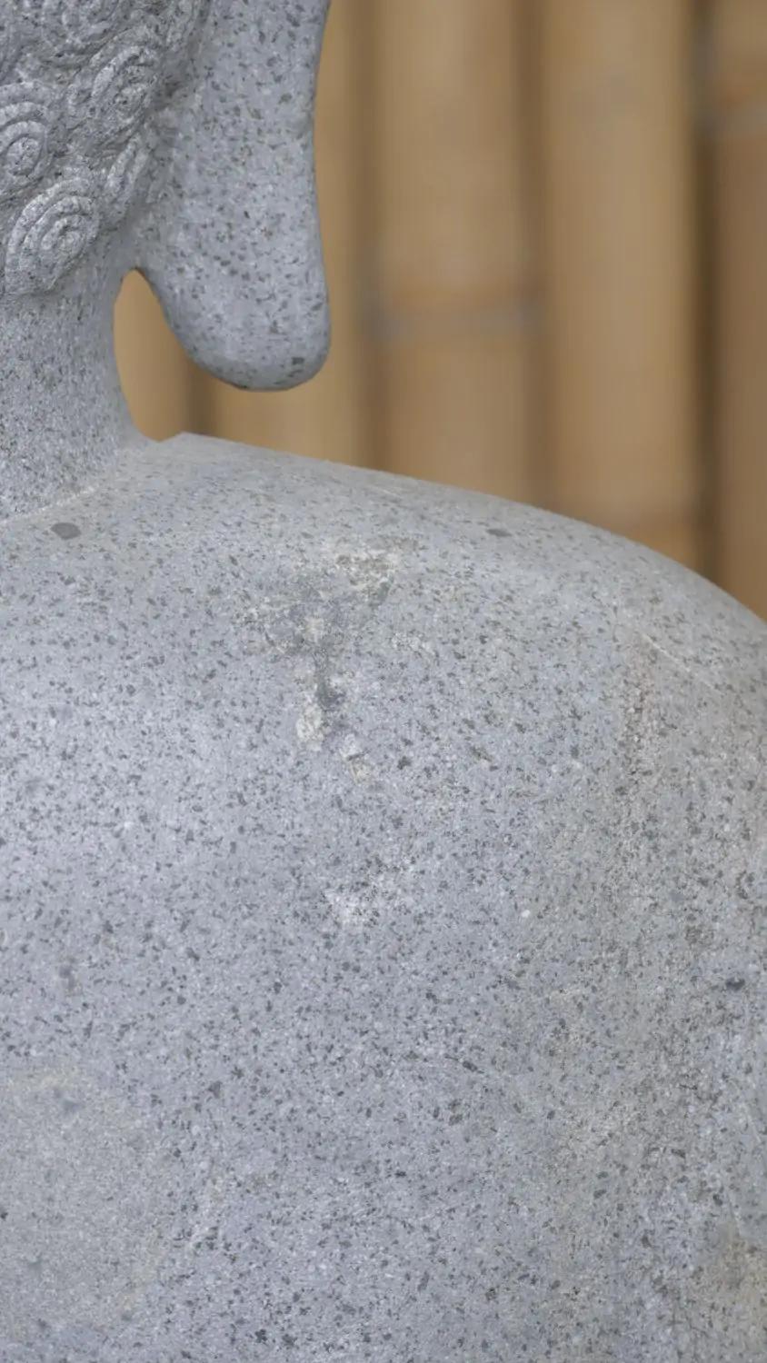  Product image 6 of the product “Seated Buddha, position Dharmachakra, 70 x 54 x 100 cm, riverstone grey ”